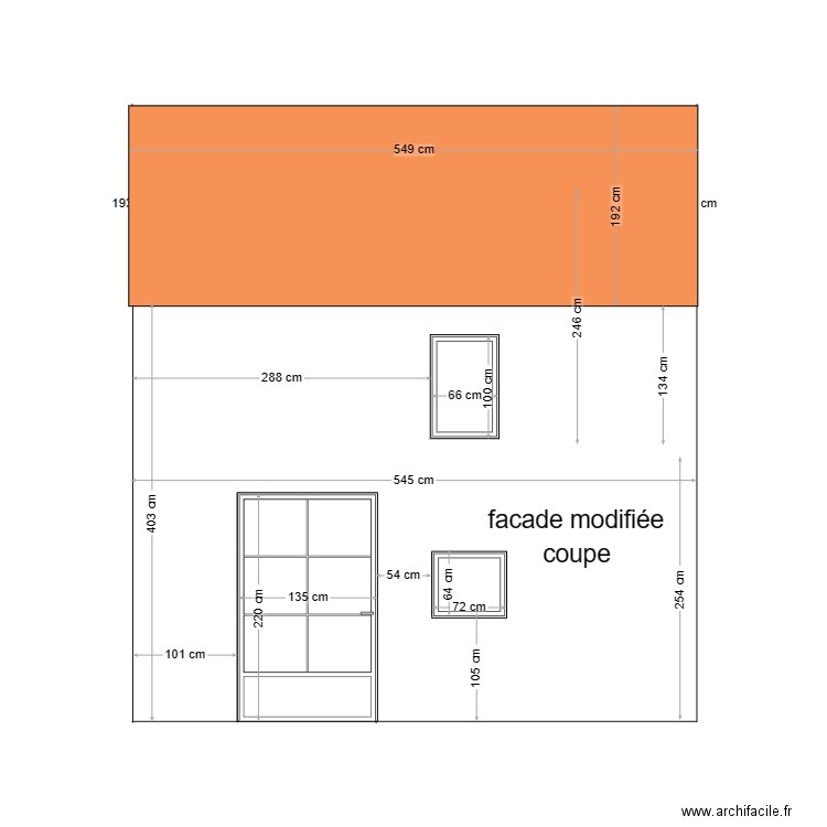 facade modifiee. Plan de 0 pièce et 0 m2