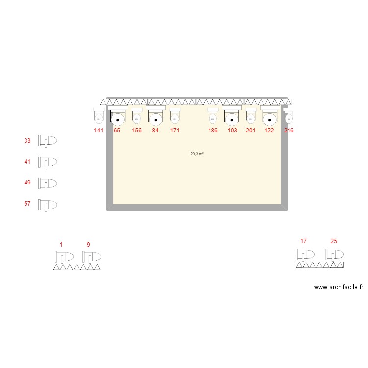 plan de scene getigne vallon. Plan de 1 pièce et 29 m2