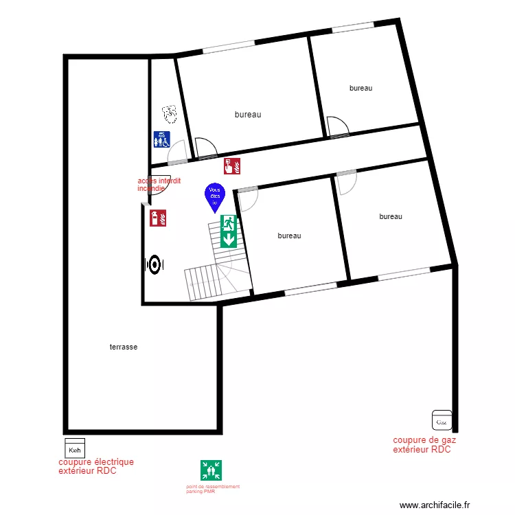 Maisons des solidarit&eacute;s ETAGE. Plan de 
