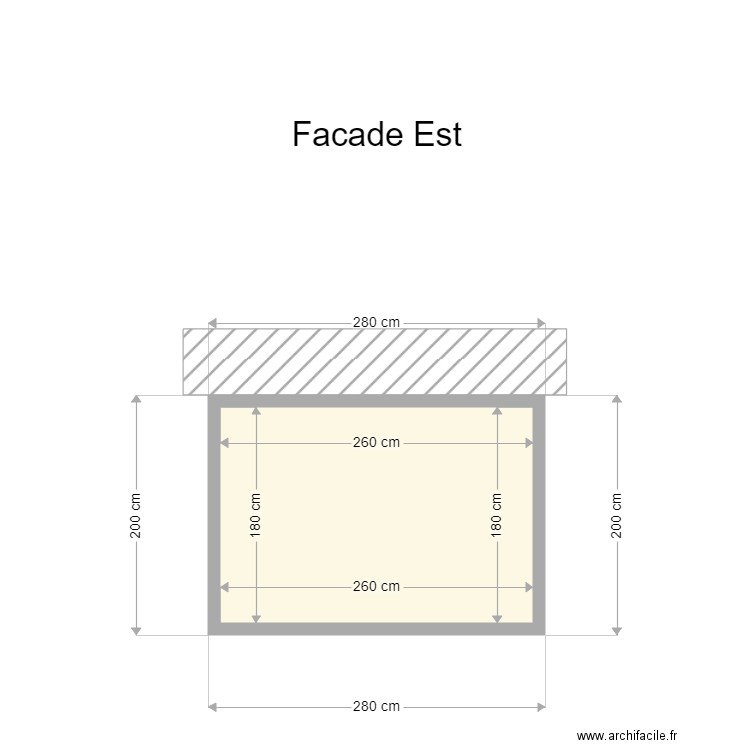 facade est. Plan de 0 pièce et 0 m2