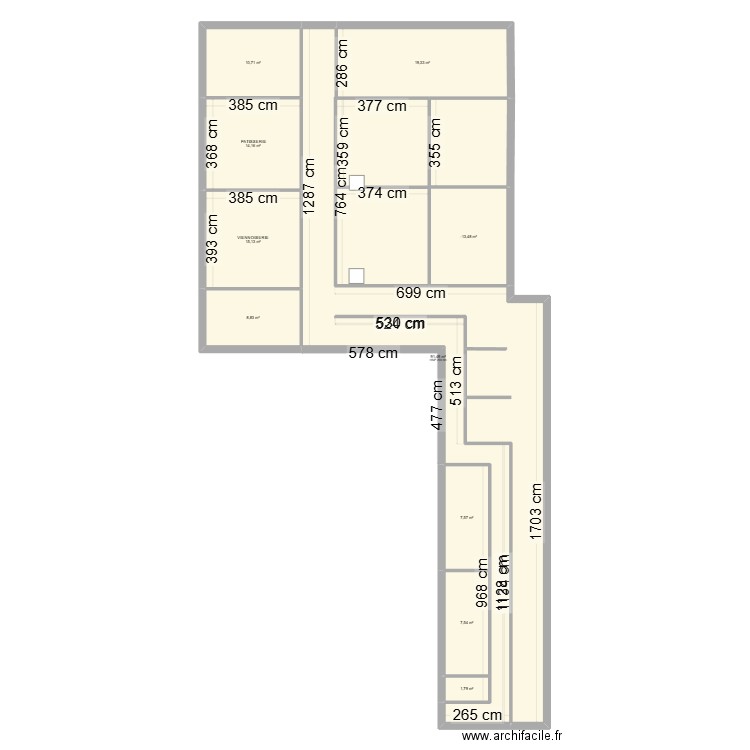 LABO. Plan de 2 pièces et 159 m2