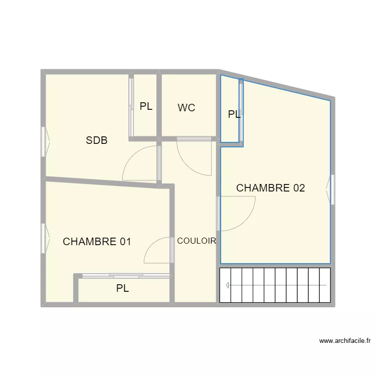MARSILLARGUES ETAGE. Plan de 8  et 32 m²