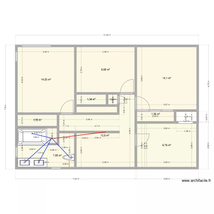 Etageplan2. Plan de 10  et 75 m²