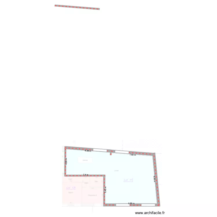 PLAN APPART FLO ET BARB (plateau nu). Plan de 