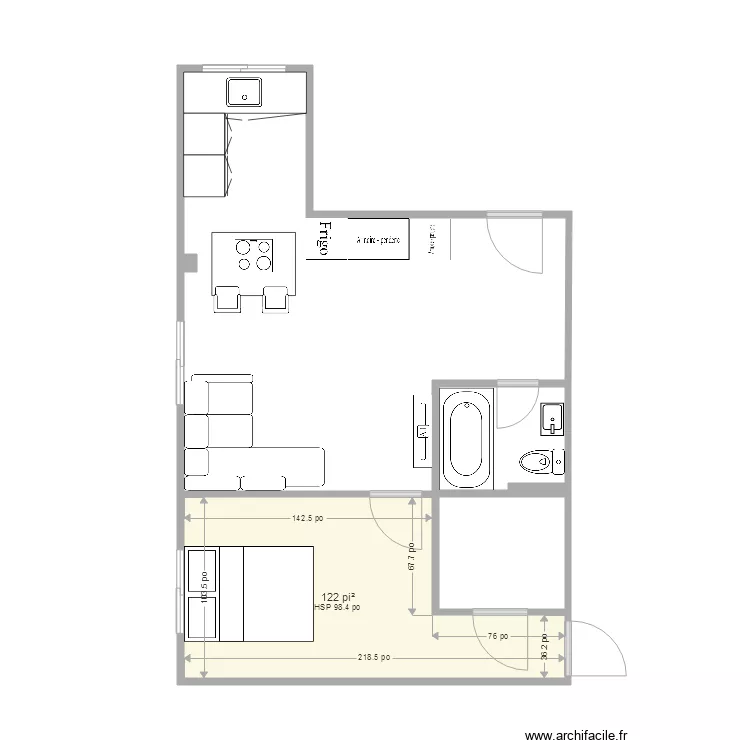 Appartement 12 mm A. Plan de 