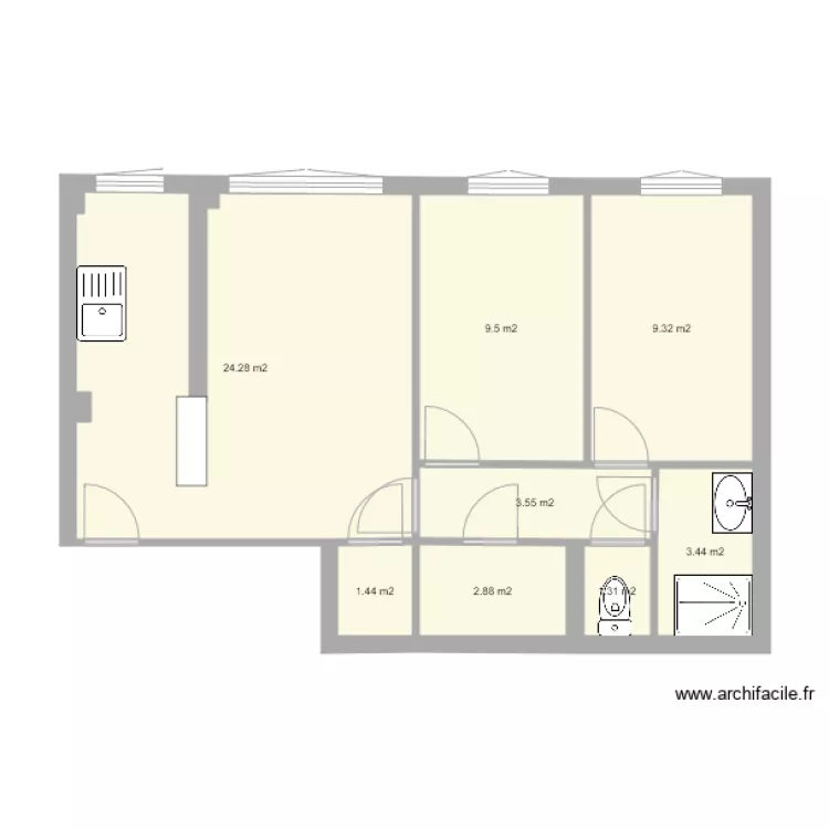 173 Charenton bat 2 13&egrave;me droite. Plan de 