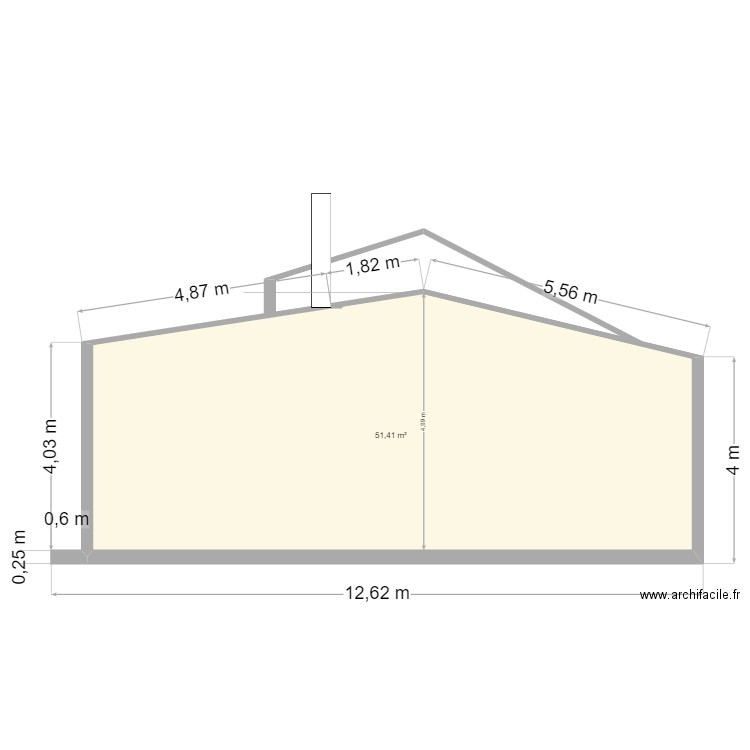 Plan de Coupe VARENNES. Plan de 1 pièce et 51 m2