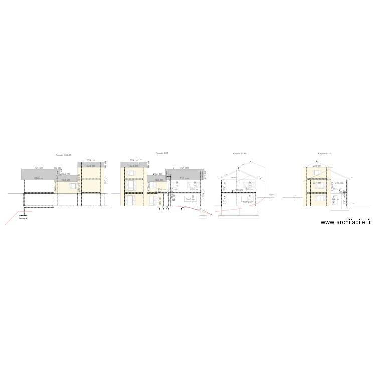 colombani élévation façade est ouest. Plan de 0 pièce et 0 m2