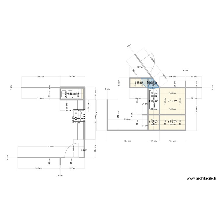 cuisine eberhart. Plan de 7 pièces et 6 m2