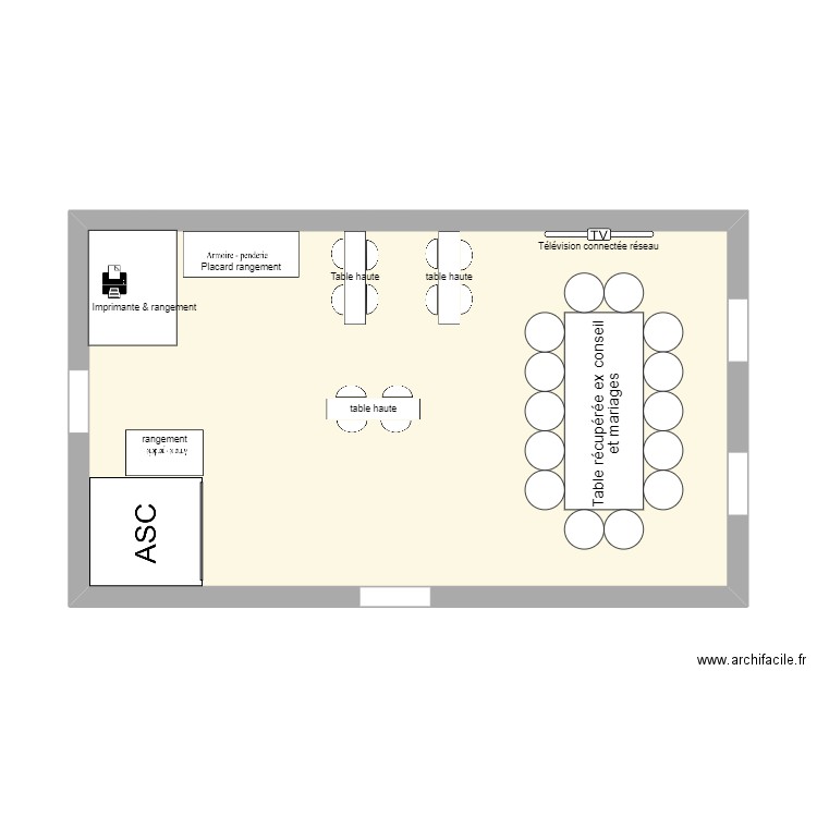 sallelus. Plan de 1 pièce et 37 m2