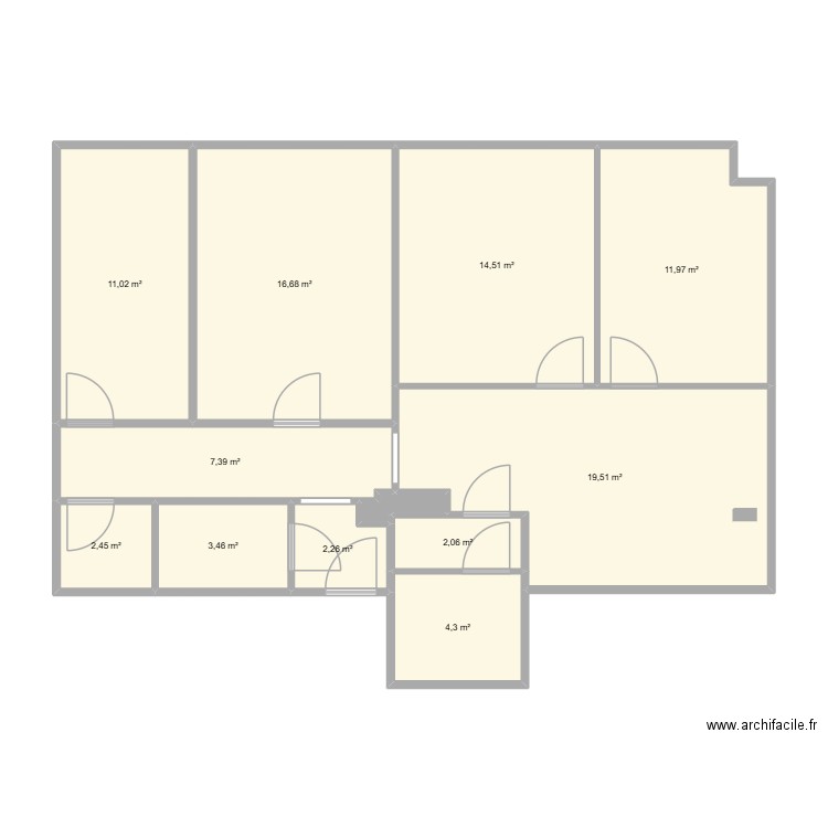 Panoramique Cluses. Plan de 13 pièces et 96 m2