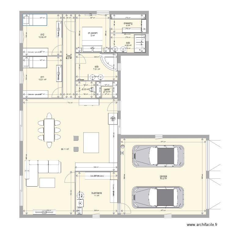 plein pied. Plan de 0 pièce et 0 m2