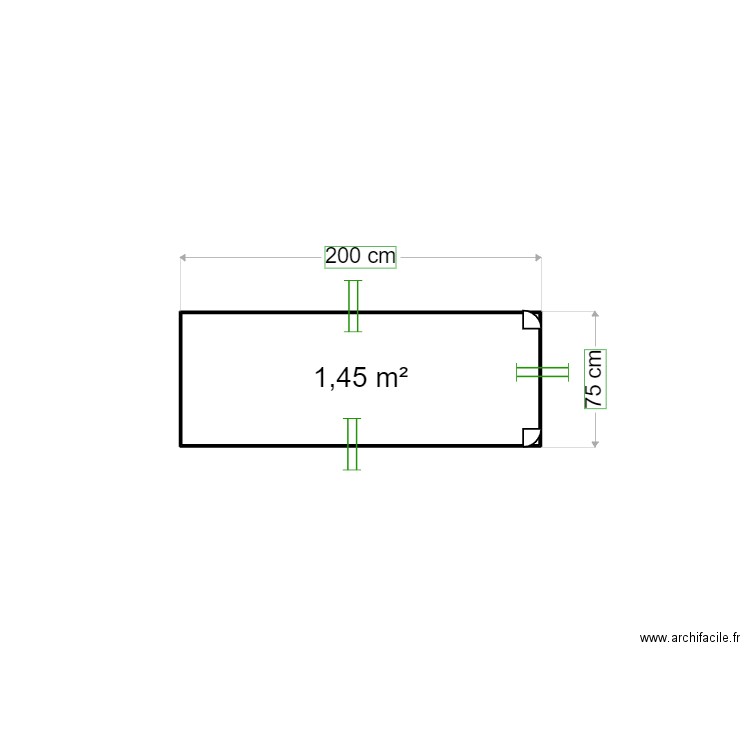 living counter. Plan de 1 pièce et 1 m2