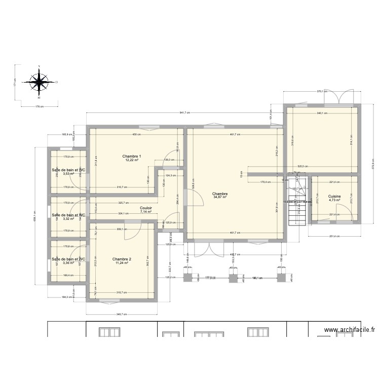 kodio_plan2. Plan de 8 pièces et 80 m2