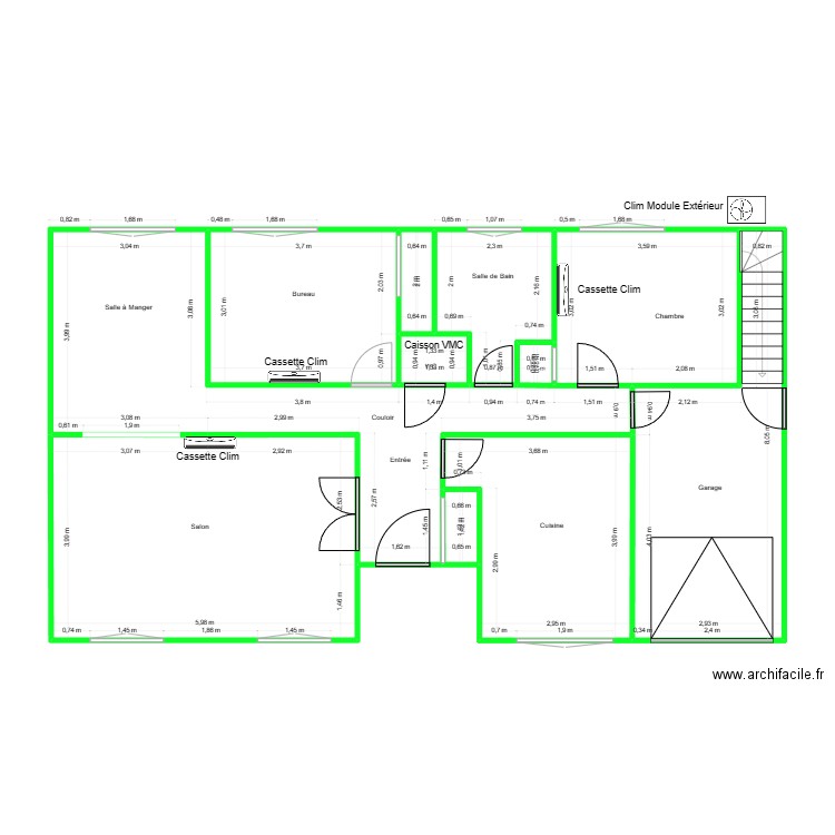 Passage pour Clim. Plan de 0 pièce et 0 m2