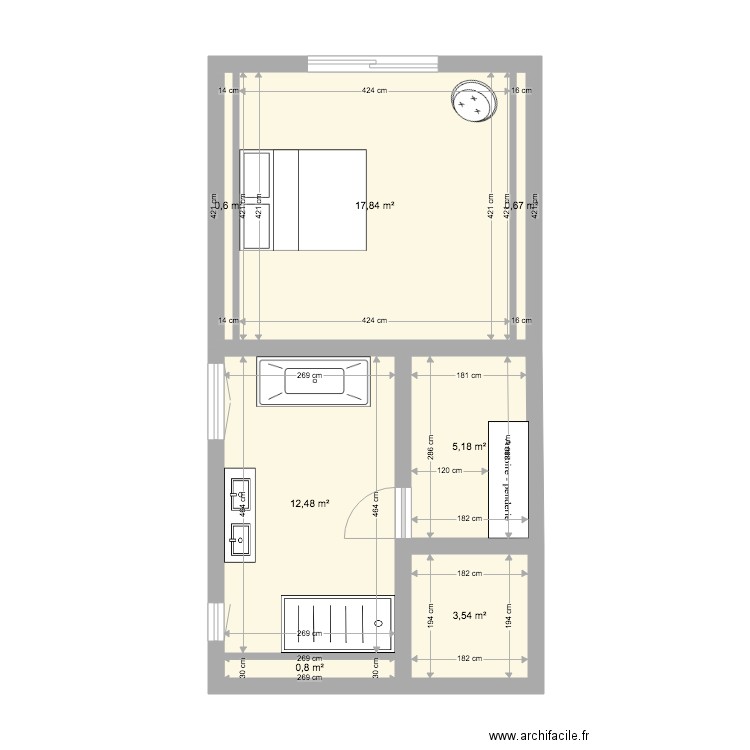 salle de bains noyant parents. Plan de 0 pièce et 0 m2