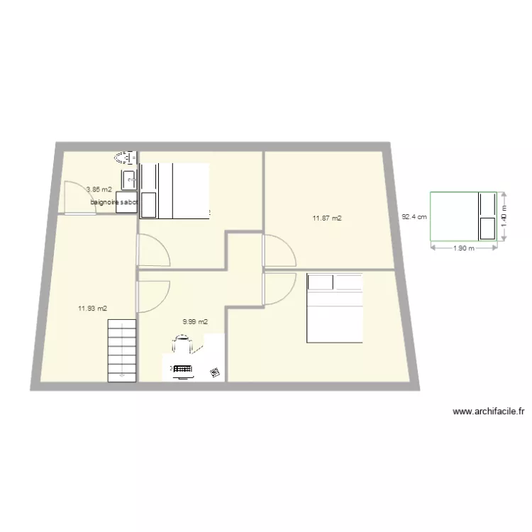 1er etage rectifi&eacute; bis. Plan de 