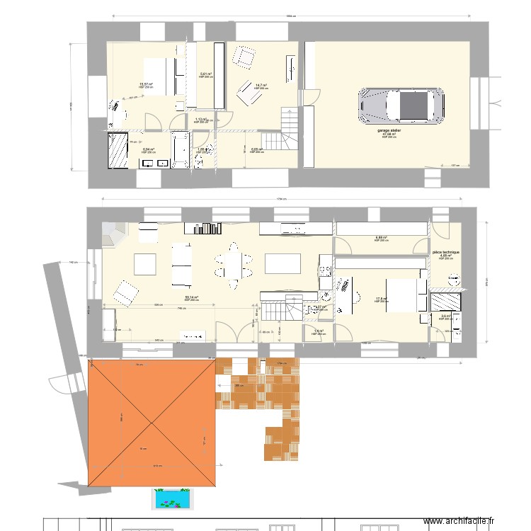 grange 23 janvier 21 alternative 1. Plan de 0 pièce et 0 m2