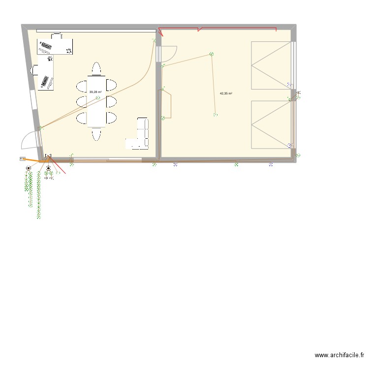 annexe Guoui_2. Plan de 2 pièces et 82 m2