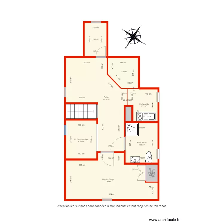 BI 4953 combles c&ocirc;t&eacute;. Plan de 