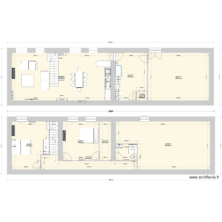 Longère GUYNEMER Etage. Plan de 0 pièce et 0 m2