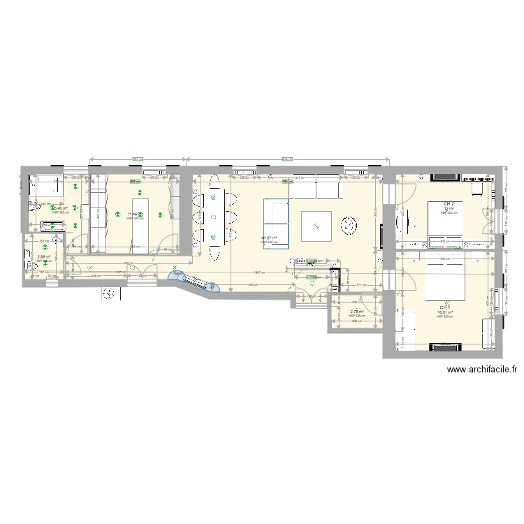 Plan Rénovation V4 Apt Ajaccio 3  étage. Plan de 0 pièce et 0 m2