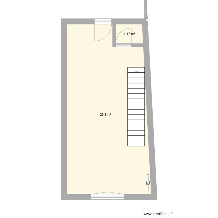 Appartement N1 V1. Plan de 2 pièces et 30 m2