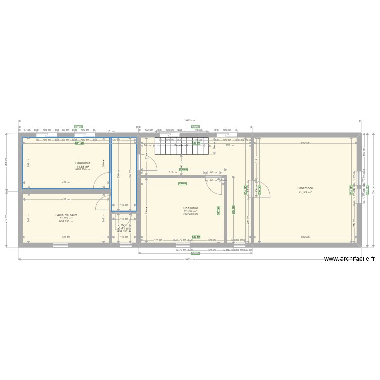 PLAN 6. Plan de 5 pièces et 79 m2