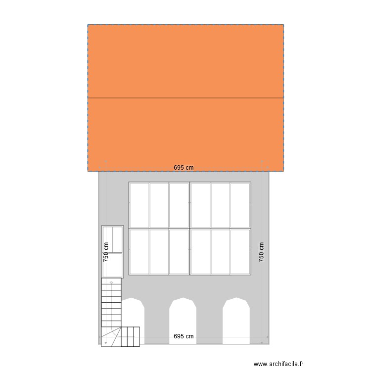 plan façade. Plan de 0 pièce et 0 m2