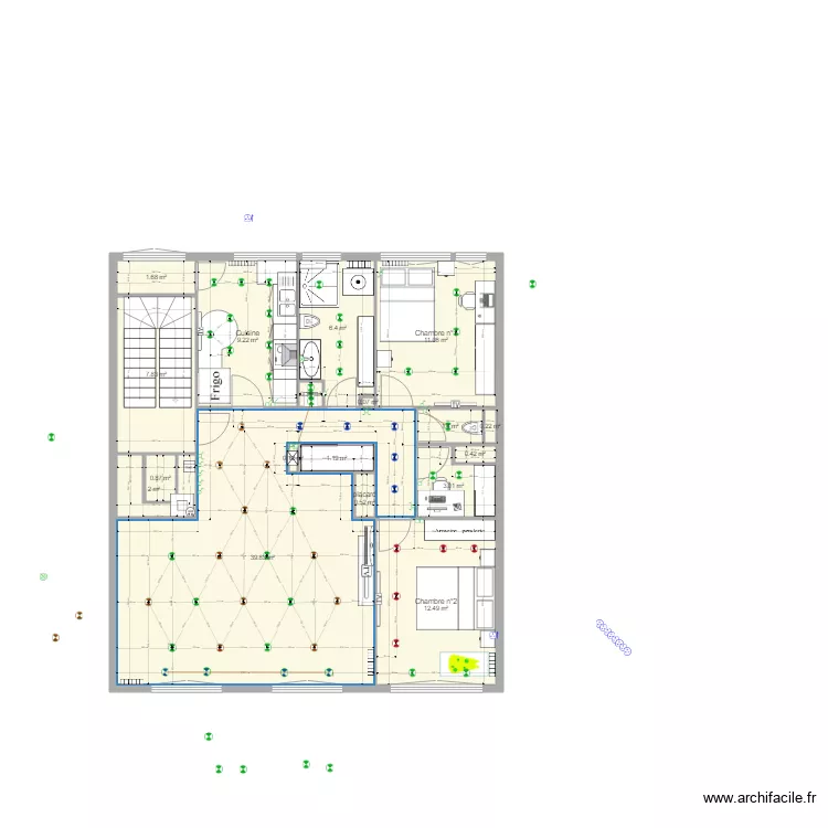 appartement fahmi avec spot complete. Plan de 