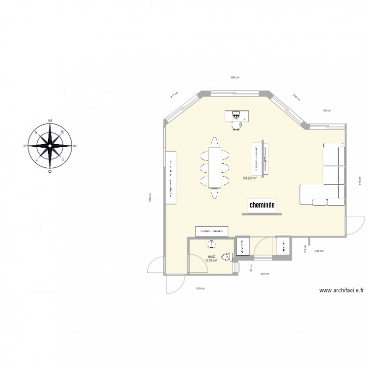 dernière modif salle a manger seul. Plan de 0 pièce et 0 m2