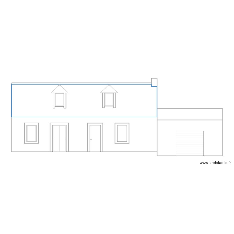 Véranda Projet Façade Sud Maison La Croixille. Plan de 0 pièce et 0 m2