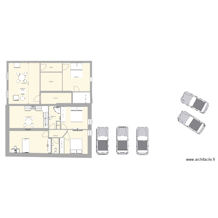 Etage port. Plan de 0 pièce et 0 m2