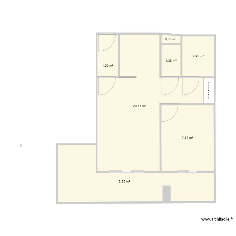 Plan appart Arcachon 2P V0. Plan de 0 pièce et 0 m2