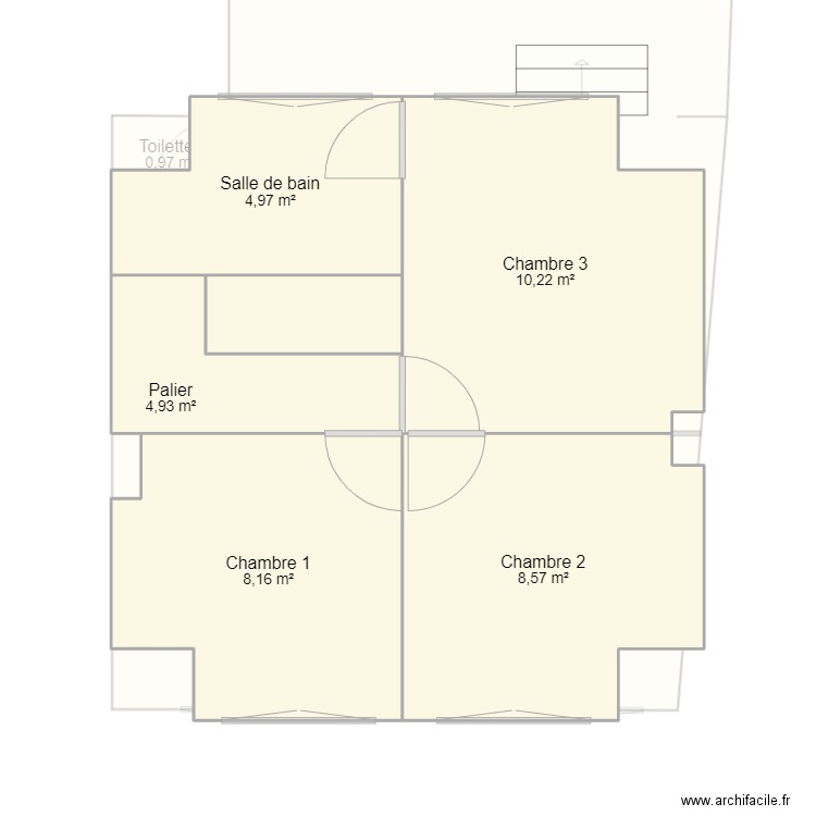 Plan actuel maison Cagny LEDOUX. Plan de 13 pièces et 121 m2