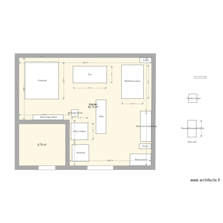Plan atelier mécanique labo Hestim. Plan de 0 pièce et 0 m2