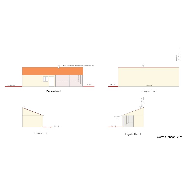 PCMI 4. Façades après modification d'implantation . Plan de 0 pièce et 0 m2