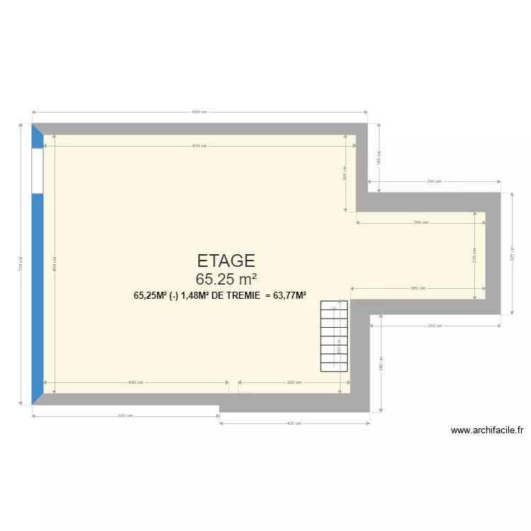 emprise au sol &eacute;tage. Plan de 