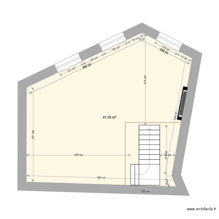 CH03160 1ER ETAGE APRES TRAVAUX 2. Plan de 0 pièce et 0 m2