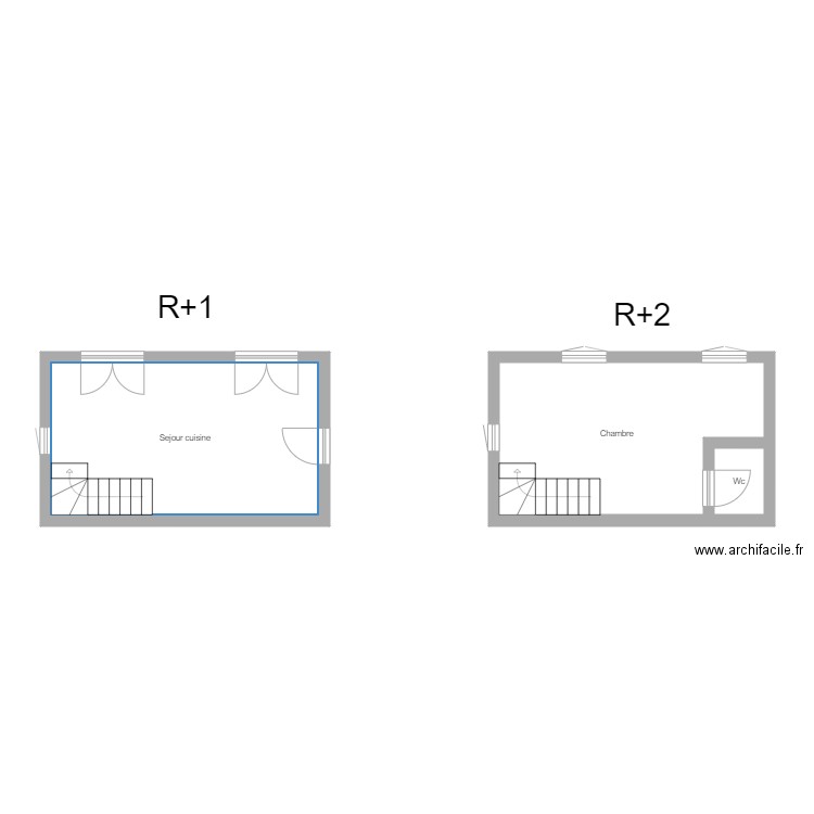 350601068. Plan de 3 pièces et 39 m2