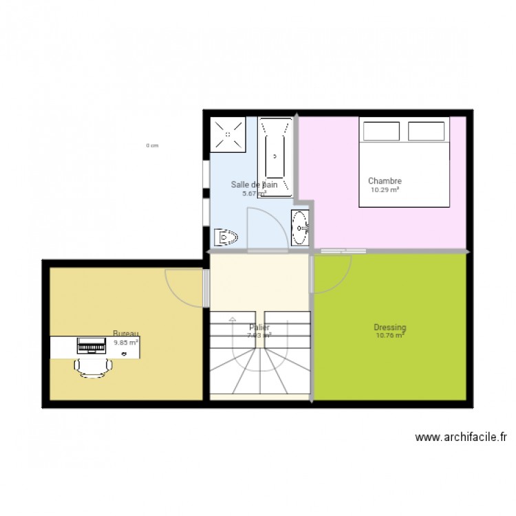 étage maison modif 1. Plan de 0 pièce et 0 m2