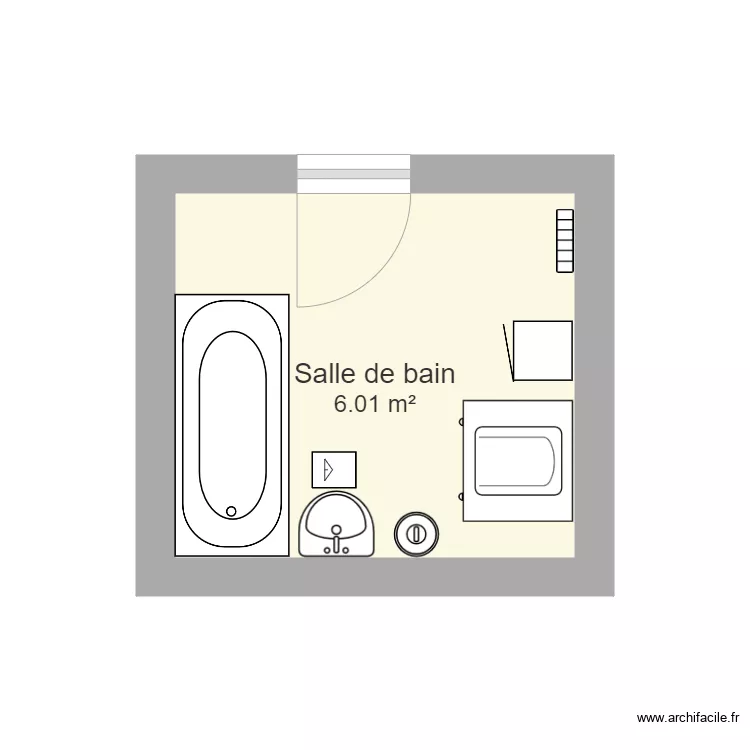 salle de bain pour pmi. Plan de 