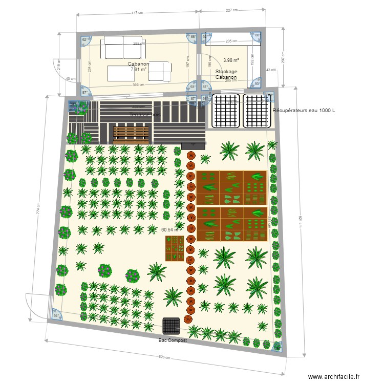 Potager. Plan de 0 pièce et 0 m2