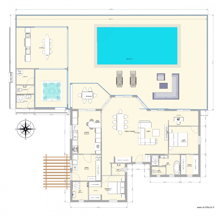 maison piscine bis1. Plan de 0 pièce et 0 m2