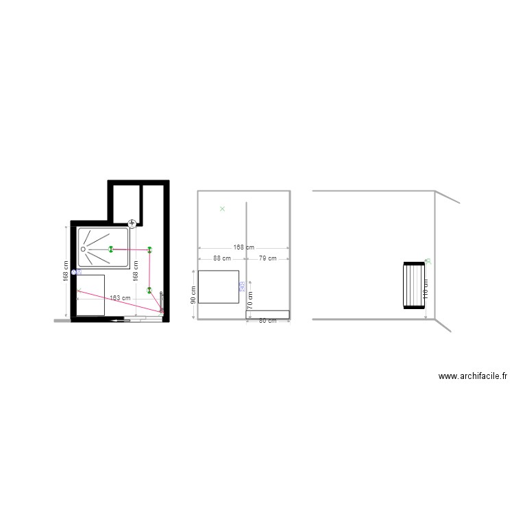 salle de douche bourhis élec. Plan de 0 pièce et 0 m2