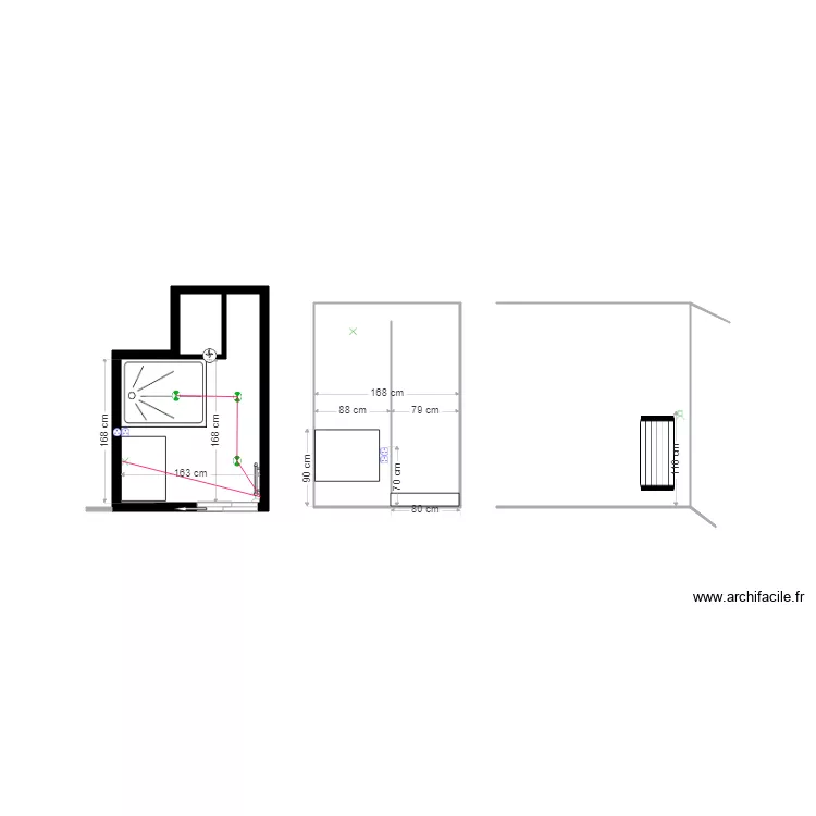 salle de douche bourhis &eacute;lec. Plan de 
