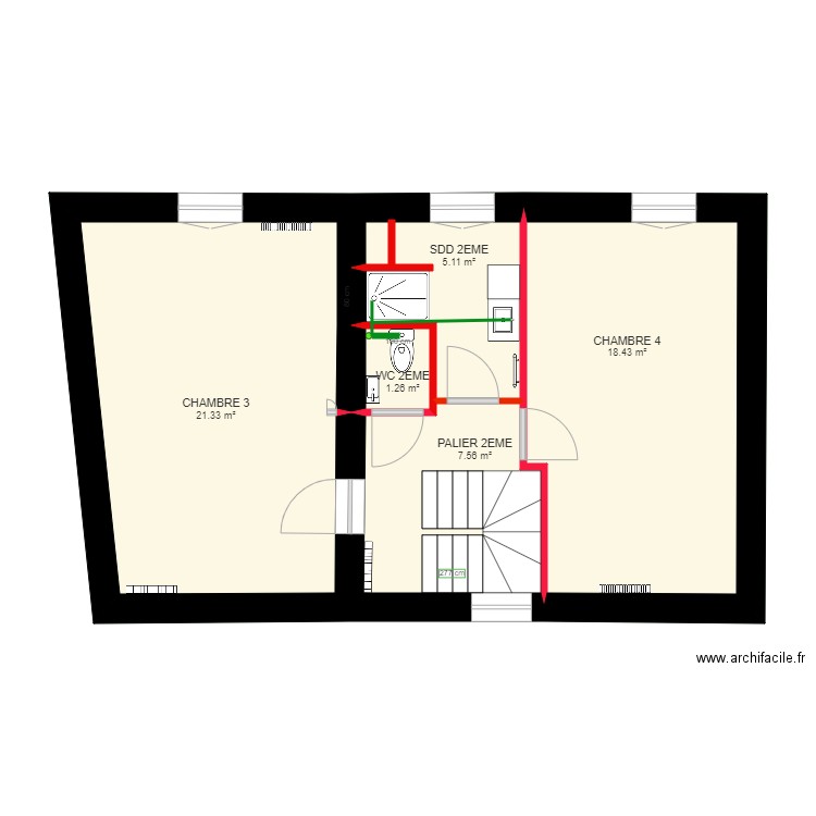 NEW Etage 2 Plomberie. Plan de 0 pièce et 0 m2