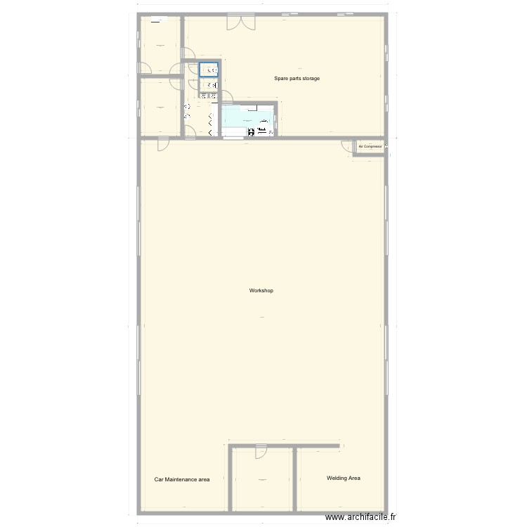 Workshop building. Plan de 0 pièce et 0 m2