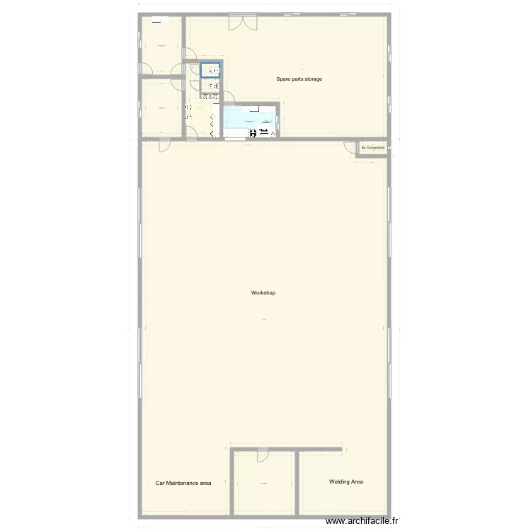 Workshop building. Plan de 