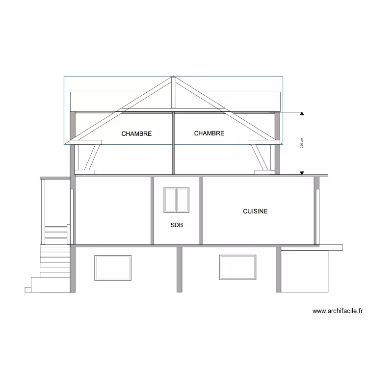 PLAN COUPE PROJET DROIT FERNANDE. Plan de PLAN COUPE PROJET DROIT FERNANDE. Plan de